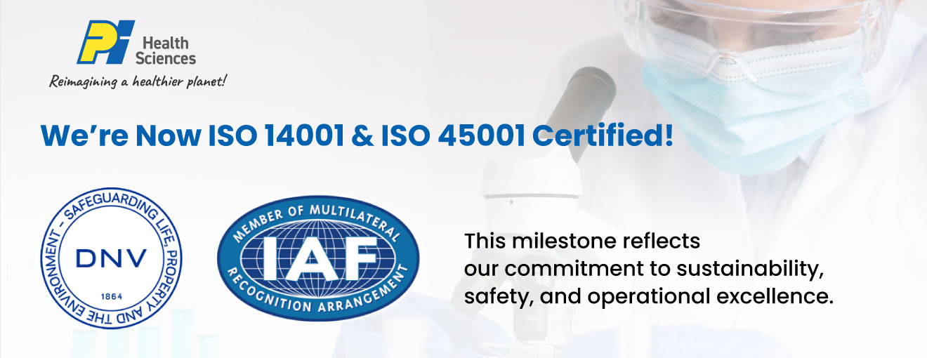 PI Health Sciences Certified ISO & 45001 Company